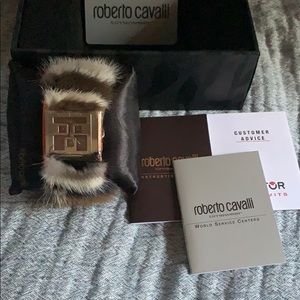 Roberto Cavalli watch with fur band
